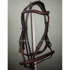 กระเป๋าอานม้าสไตล์ตะวันตกพร้อมเชือกจูงแฟนซีหนังมีสายคล้องคอและบังเหียนยกสูงสำหรับขี่และแข่งรถ - Product Image 1