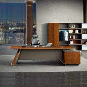 Modern luxury design office furniture L shape painting executive desk MDF ceo boss table manager desk