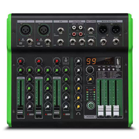 Console de mixage audio compacte BL-4 à 4 canaux avec 99 DSP / alimentation fantôme 48V / USB / lecteur MP3 sans fil BT / égaliseur 3 bandes