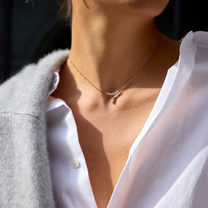 Collier en or de nouvelle conception, plaqué or 18 carats PVD, acier inoxydable, sans ternissement, pendentif tendance, collier en zircon pour cadeau - Product Image 3