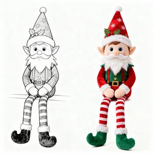 2025 personalizado niño <span class=keywords><strong>travieso</strong></span> Navidad felpa suave algodón PP algodón pierna larga elfo juguete 30cm - Product Image 2