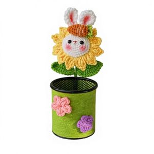 Regalos para el Día de la Madre y la Temporada de Graduación, Adornos de Ganchillo para Mesa, Serie de Portaplumas Hechos a Mano, Flores Artificiales de Girasol - Product Image 2