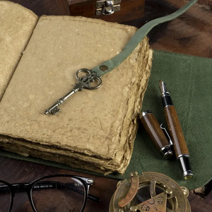 Handmade Light Green Leather Journal with Key <b>Lock</b> Vintage Rustic Diary, Lockable Writing Notebook - Product Image 5