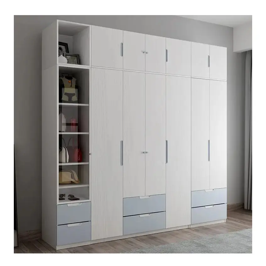 Armoire de luxe légère avec armoire de finition Armoire moderne minimaliste à porte battante pour meubles de chambre