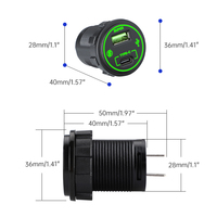 Chargeur de voiture USB C+Type-C 66W 12V 24V étanche à charge ultra-rapide, adaptateur de chargeur de voiture 12V pour bus, vente en gros
