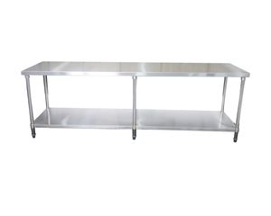 VICTORY KITCHEN 201 Stainless Steel Workbench 6 Legs Food-Grade Powder Coating 300 Kg/m Load Capacity for Commercial Kitchen - Product Image 3