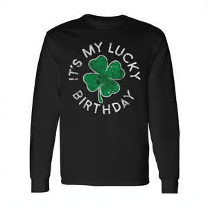 Camiseta de manga larga con efecto desgastado It's My Lucky Birthday St Patrick's Day - Product Image 2