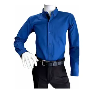 Camisa de Vestir para Hombre, Corte Entallado, Tejido de Sarga, Estilo Casual, Cuello Clásico, Manga Larga, Talla 6XL - Product Image 1