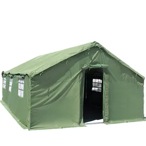 Barraca verde personalizada para refugiados, barraca grande de lona para desastres, serviço militar e desastres, fabricante