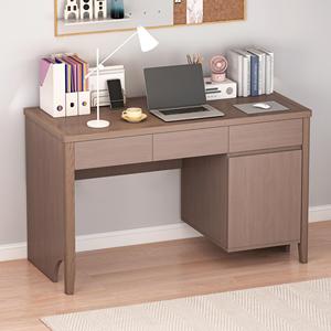 <strong>Rustic</strong> Brown Modern Simple Student PC <strong>Desk</strong> Wooden Computer <strong>Desk</strong> with 4 Fabric Drawers Home <strong>Office</strong> Bedroom Writing Study - Product Image 6