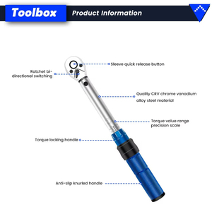 Podofo High Quality Multifunctional 13PCS Bicycle Quick-release 0.2NM Wrench 2 to 24NM Adjustable Small Torque Ratchet Wrench - Product Image 5