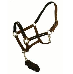 Shemax caballo ecuestre nuevo acolchado Nylon Headcollar Diamante brillos caballo Halter marrón - Product Image 6