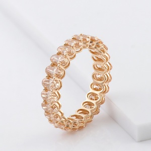 Anillo de Compromiso de Oro Sólido de 10K con Diamantes, Joyería Fina, Anillo de Boda con Moissanita Corte Ovalado Color Champán - Product Image 3