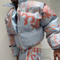 Veste matelassée en duvet personnalisée avec monogramme OEM, veste d'hiver pour homme, veste streetwear surdimensionnée