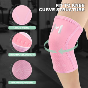 LADYGLOW通気性圧縮膝パッド重量挙げスポーツプロテクター用品膝ブレースサポート5MM 7MM膝袖 - Product Image 3