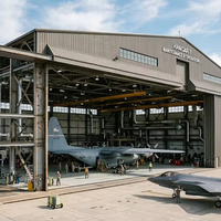 Solution de construction d'hangar d'avion en structure acier sur mesure pour le stationnement, la réparation et l'aviation générale