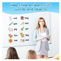 Jeux de Mots CVC, Jeux de Phonétique, 50 Aimants de Réfrigérateur en Mousse pour Enfants, Jouets de Thérapie Pédagogique pour Tout-petits, Apprentissage de la Lecture et de l'Orthographe
