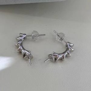 22532 Accesorios de Perlas DIY, Bandeja Vacía para Pendientes de Plata S925, Joyería de Plata de Moda, Pendientes con Cuentas Redondas de 9-12 mm - Product Image 2