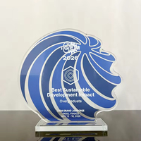 Plaque en verre cristal personnalisée avec impression couleur haute définition pour les récompenses de classement des événements sportifs