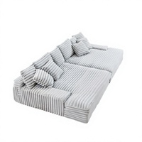 Canapé-lit compact moderne et minimaliste, style décontracté, rembourrage en velours côtelé, assise extra profonde et moelleuse, amovible et lavable