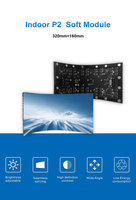 Module LED flexible GOB Protection 320x160mm P2, écran LED incurvé souple pour affichage publicitaire commercial en intérieur