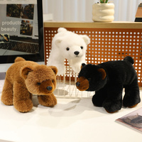 Peluche Ours Multi-tailles en Coton PP Doux, Marron Polaire et Noir, Poupée Confortable Rembourrée pour Cadeau OEM