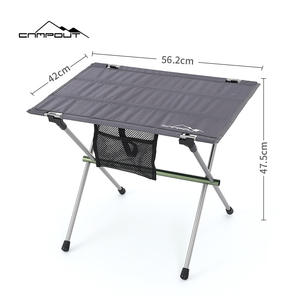 Table pliante de camping Campout 56,2x42x47,5 cm en alliage d'aluminium, portable pour pique-nique et plage, grise, rectangulaire - Product Image 2