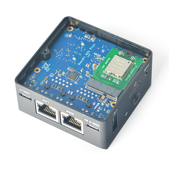 NanoPi R2S Plus Mini Router Dual Gbps Ethernet Ports 1GB RAM 32GB EMMC Development Board with Linux OS Edge-Computing Features