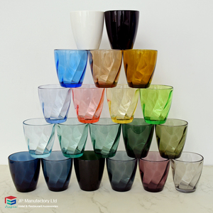 Bicchiere d'acqua colorato di colore rosa vetro blu viola rosso 9oz di plastica di colore - Product Image 5