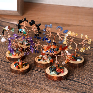 Wholesale Natural Healing Stones Chips Loose Gemstones <b>Crystal</b> Tree Wooden Bases <b>Crystal</b> Money Tree for Home Decor - Product Image 6