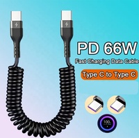 Câble adaptateur USB type C haute vitesse 5A 66W 1m chargeur de voiture à ressort Micro USB fonction intelligente cordon de données de charge rapide téléphones mobiles