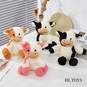 Peluche di Mucca Sorridente Carina, Morbida, in Posizione Seduta/In Piedi, Stile Cartone Animato, per Negozi di Regali e Macchine Artiglio, per Bambini - Ingrosso di Fabbrica - Product Image 1