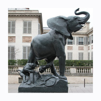 Moderne décor extérieur en métal sculpture animalière grandeur nature en laiton en laiton bronze éléphant sculpture statue prix