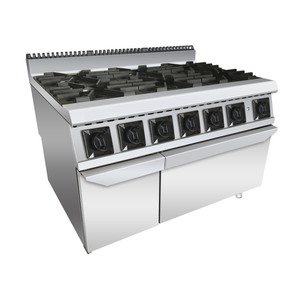 Cuisinière à gaz électrique à 6 brûleurs avec four Machines de cuisine en acier inoxydable Équipement de restaurants - Product Image 2
