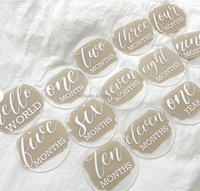 Cartes Étapes Personnalisées en Acrylique pour Bébé, Ensemble de 13 Pièces, Accessoires Photo Mensuels, Annonce de Naissance et Jalons Mensuels