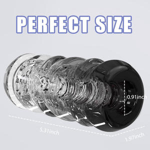 Alta calidad con color degradado, taza de masturbación transparente de mano, herramienta sexual para hombres, masturbador - Product Image 2