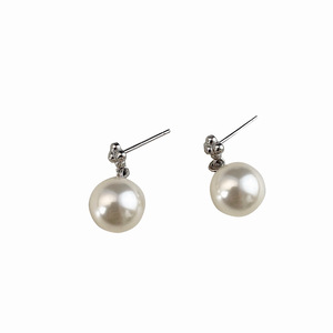 Pendientes de plata S925 con forma de flor y perla redonda para mujer, joyería de fiesta, pendientes de moda - Product Image 5