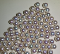 Perle de culture d'eau de mer naturelle MIUXI, ronde, rose brillant, blanc, 7-7,5 mm, qualité AAAA, demi-trou, pour la fabrication de bijoux