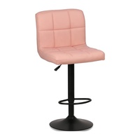 Tabouret de bar moderne et réglable en similicuir PU avec base métallique pivotante noire et vérin hydraulique pour bar à domicile et salle à manger