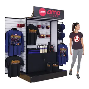 Ahşap T-shirt kabine özel giyim kiosk Metal raf T-shirt satılık kiosk