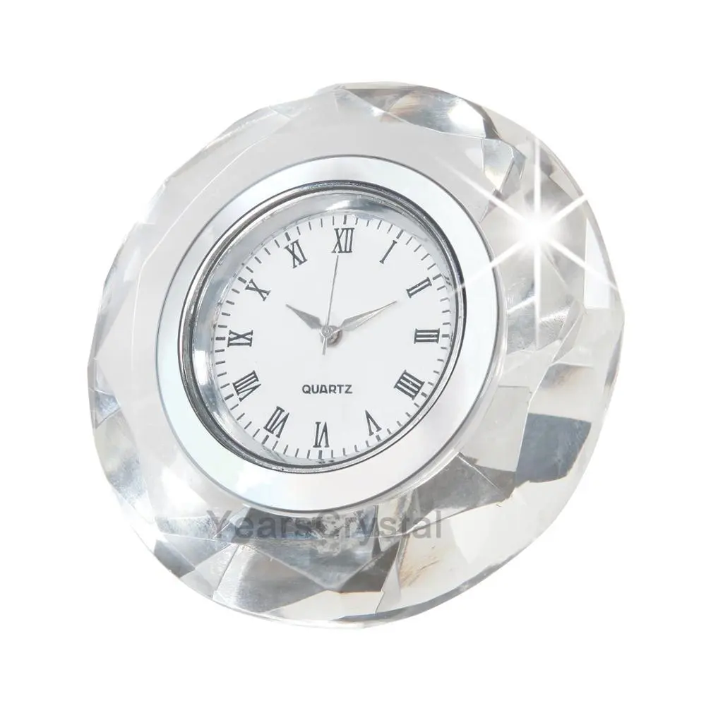Reloj de mesa redondo de cristal con diamantes, el más barato