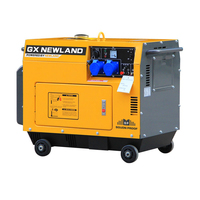 Générateur de moteur diesel de type silencieux monophasé 5kw 5000 watts 230V avec unité d'urgence bon marché à démarrage automatique et à distance