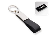 OEM Rechteckiger Leder-Karabiner-Schlüsselanhänger Blanko Langlebiger Metall-Schlüsselring für Werbegeschenke Großhandel