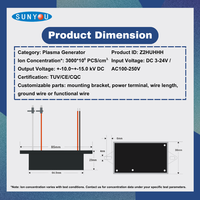 Module générateur d'ions plasma de qualité purificateur, ioniseur positif et négatif DC3-24V / AC100-250V pour purificateur d'air et appareils électroménagers