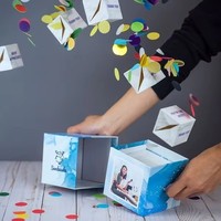 En stock - Ensemble de 10 boîtes cadeaux de Noël en papier à ouverture surprise - Boîtes explosion pour cadeaux en espèces et surprises de Noël