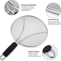 Écran anti-éclaboussures en acier inoxydable de 13 pouces pour poêle à frire, protection d'huile de cuisson, écologique, avec logo personnalisé, doré, vente en gros OEM, qualité supérieure