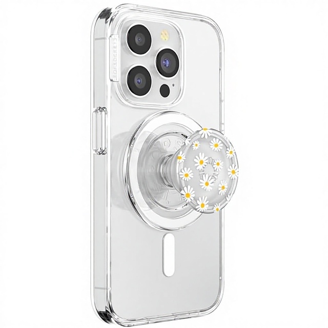 Phone Grip Magnetic Stand Wireless Charging Compatible Silicone Cases for MagSafe Tablet Daisy Floral Design Secure Made