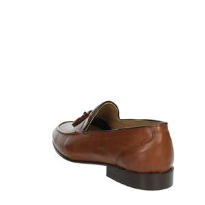 Mocasines de hombre Gino Tagli A103, zapatos formales de cuero marrón sin cordones. - Product Image 2