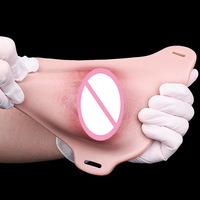 Coussinets de culotte de chasteté vaginale avec sangles réglables pour travestis et espace profond. Sous-vêtements en silicone labium majus.