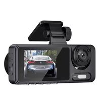 Cámara para Auto con Mejores Reseñas, Cámara para Tablero con Sensor G, Cámara de Triple Lente con Cámaras Delantera, Trasera y de Cabina, Grabación en Full HD 1080P